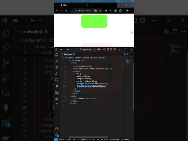 How to translate a card css #css #html #translate #tutorial #shorts