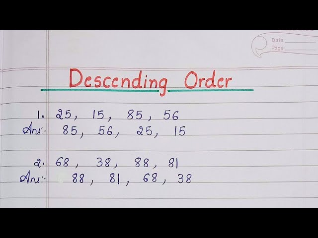 Descending Order