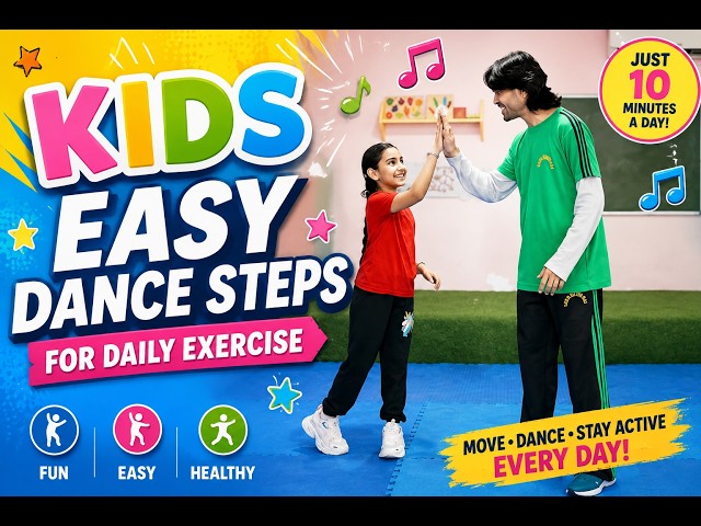 Kids Easy Dance Steps 💃 | Fun Daily Exercise for Kids | 10-Minute Kids Workout