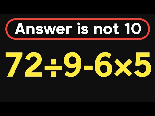 72÷9-6×5 = ❓ / Can you solve this simple math question / PEMDAS rules question 