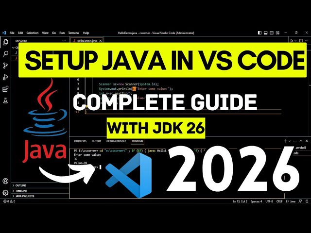 Java in VS Code 2026: Write & Run Your First Program