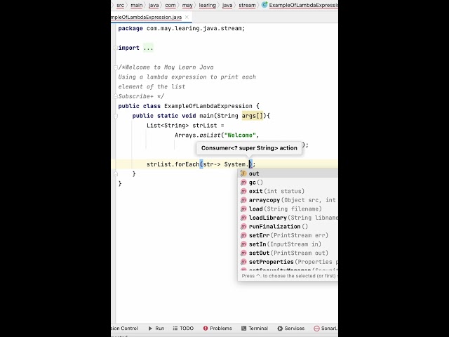 Java - lambda expression to print each element of the list #java #coding  #java8stream