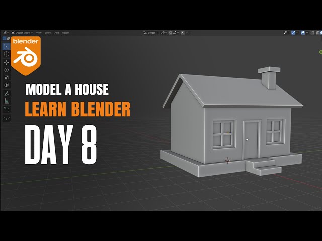Blender Day 8 : Modeling a Low Poly House | Beginner to Advanced Blender Series