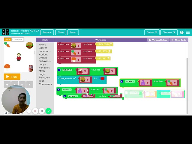 Today we coded to help Chintu not eat to junk and nor to Healthy