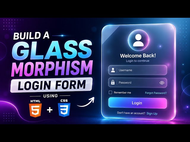 Create This Stunning Glassmorphism Login UI 🔥 | HTML CSS