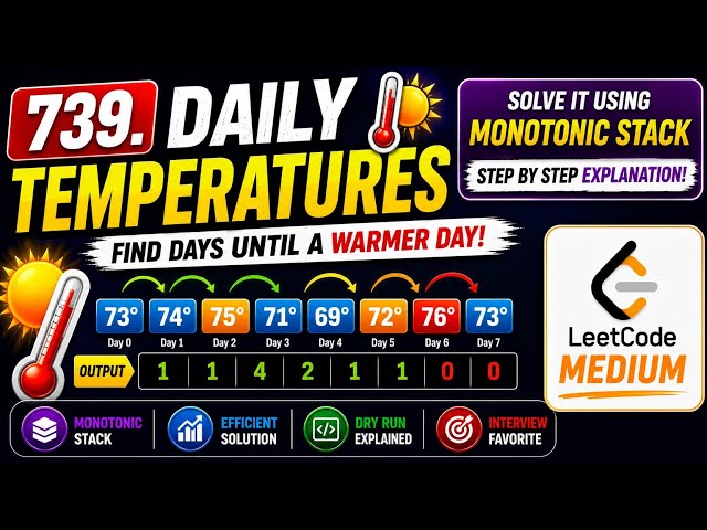 739. Daily Temperatures 🚀 Monotonic Stack Approach