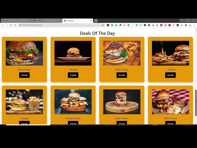 Food Website using HTML ,CSS ,JavaScript | Food Website Design | Responsive Restaurant Web design -2