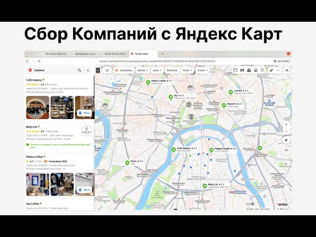 Сбор данных с яндекс карт с Python Selenium