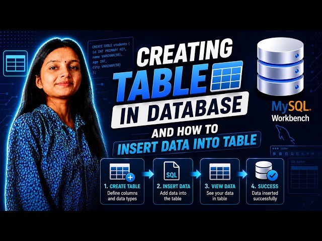 Create Table and Insert Data in MySQL Workbench | SQL CREATE TABLE & INSERT INTO | Lecture 6
