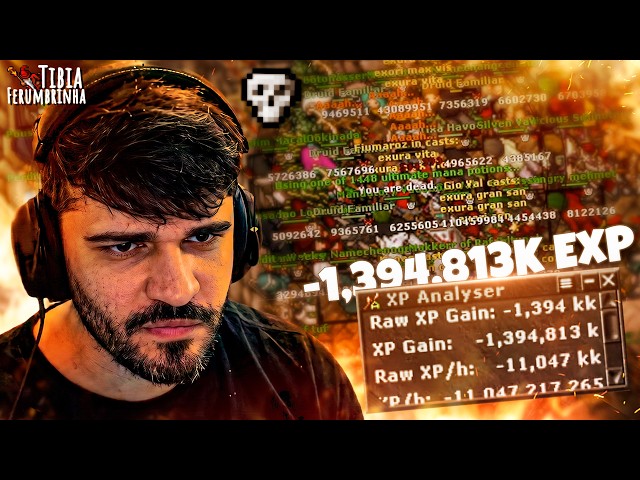 🚨 GOT TRAPPED AT CARLIN CEMETERY AND LOST 1.3 BILLION EXP ON HARDCORE 💀 | #tibiaferumbrinha