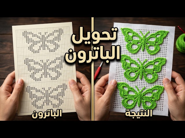 Learn how to convert a cross-stitch pattern into a crochet butterfly doily P2A simple explanation.