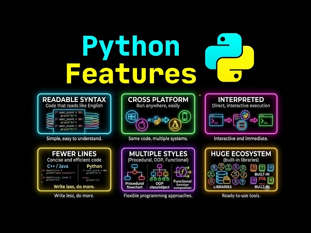 What is Python | for Python Beginners - Visually Explained | python tutorial | Python Features