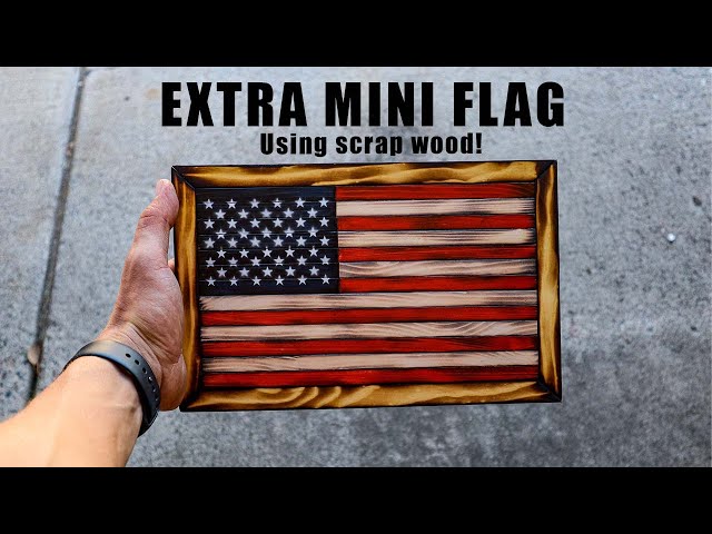SCRAP WOOD Mini Desktop Rustic Wooden American Flag! DIY Step by Step Scrap Wood Ideas