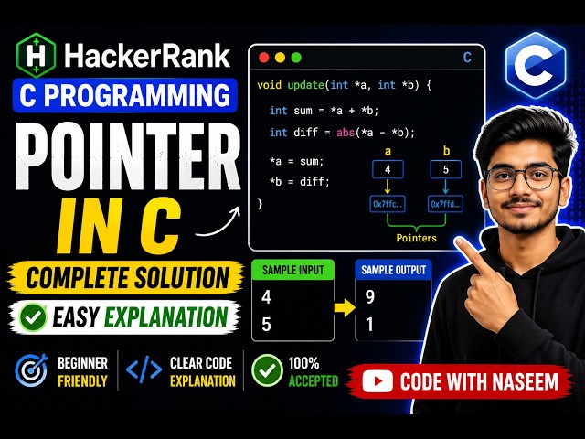 HackerRank C Programming | Pointer in C | Complete Solution | Easy Explanation