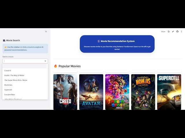 Movie Recommendation Project | Deep Learning Project | AI/ML | #streamlit