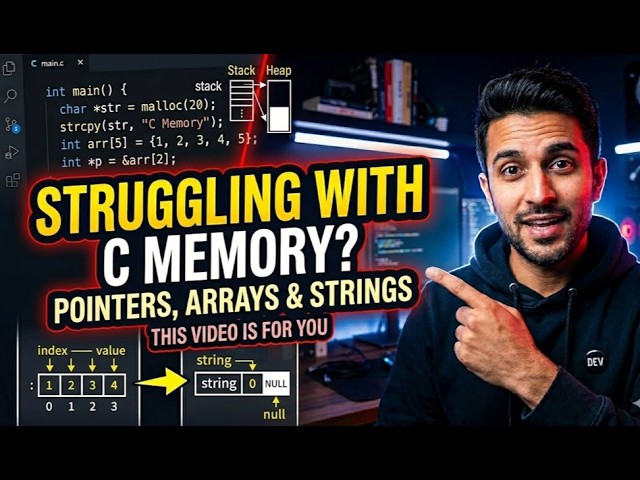 Struggling with C Memory? Pointers, Arrays & Strings Explained for beginners