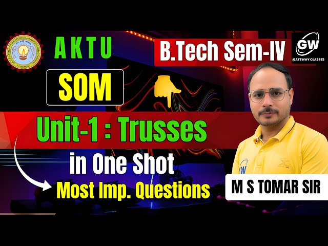 EMSOM UNIT-1 I ONE SHOT REVISION I  TRUSSES I AKTU I M S TOMAR  SIR
