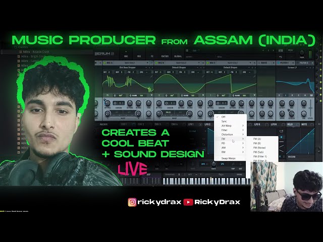 INDIAN MUSIC PRODUCER CREATES AN INSANE BEAT + SOUND DESIGN LIVE | RICKY DRAX