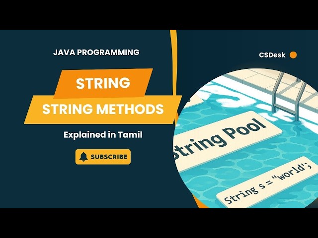 Java String Class in Tamil | String Methods with Examples | String Pool & Immutable String