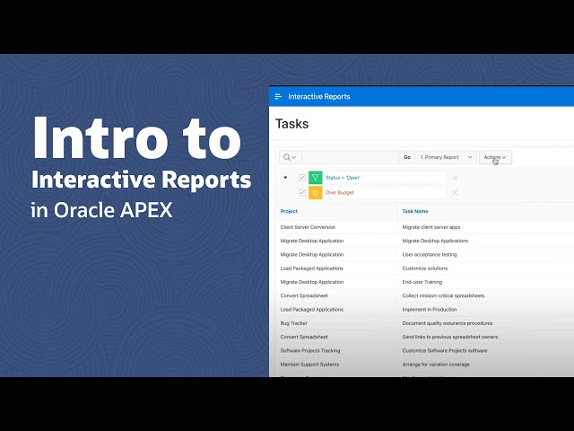 Intro to Interactive Reports in Oracle APEX