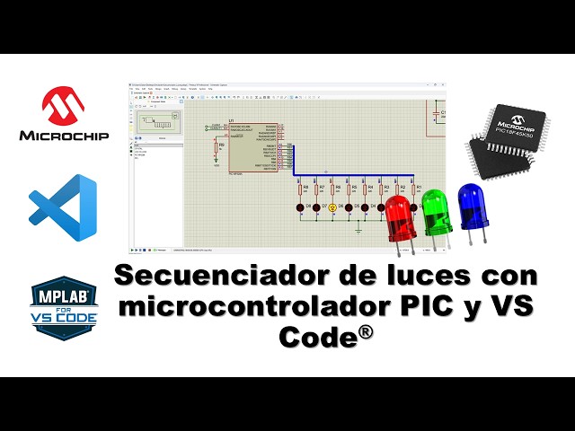 Secuenciador de luces con microcontrolador PIC y VS Code®