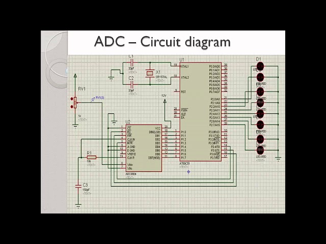 ADC0804 interfacing with 8051 Microcontroller using Proteus