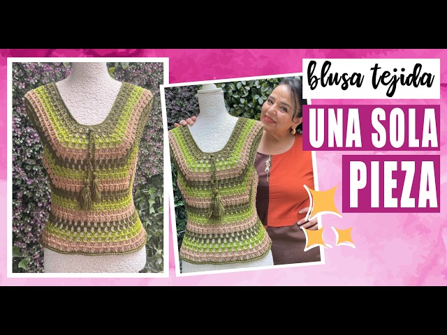 ¡CON PUROS SOBRANTES HICE ESTA HERMOSA BLUSA! 😍🧶 Una sola pieza y para CUALQUIER TALLA