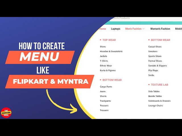 How To Create a Custom Menu Better Than Flipkart And Myntra | WordPress Menu