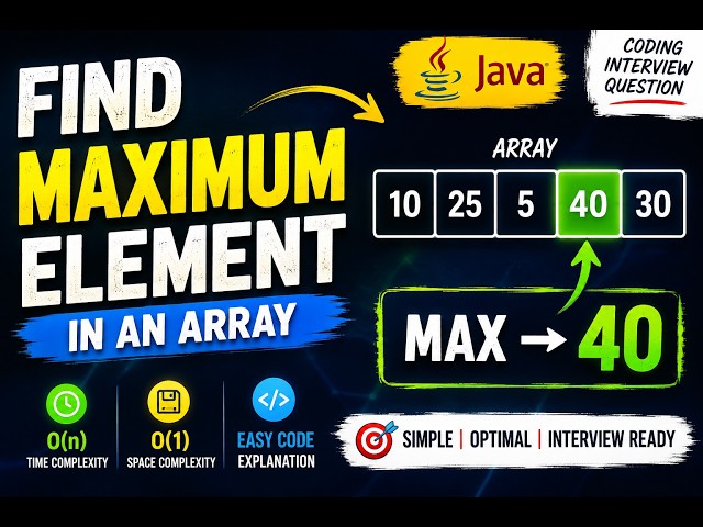 Find Maximum Element in an Array | Java Coding Interview Question | O(n) Solution