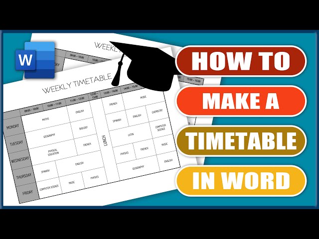 How to make a TIMETABLE in Word | MS WORD Tutorials