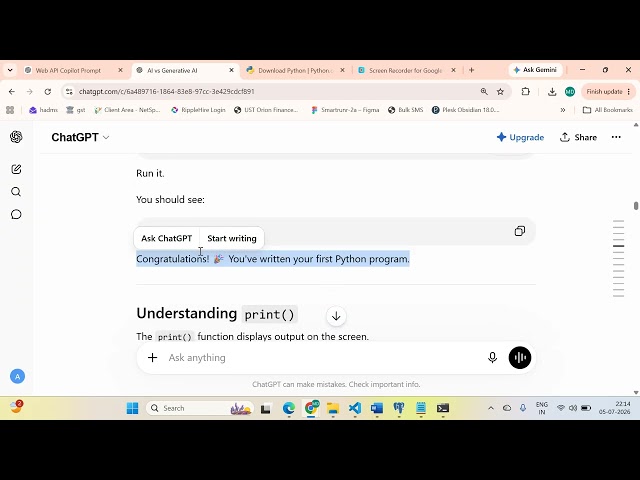 AI Session 2 First Programming PrintHello