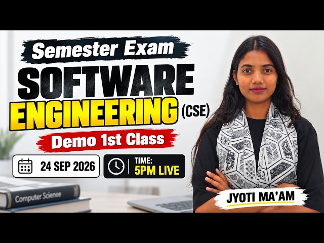 Software Engineering (CSE) Demo Class 1 | Semester Exam Preparation | By Jyoti Ma'am
