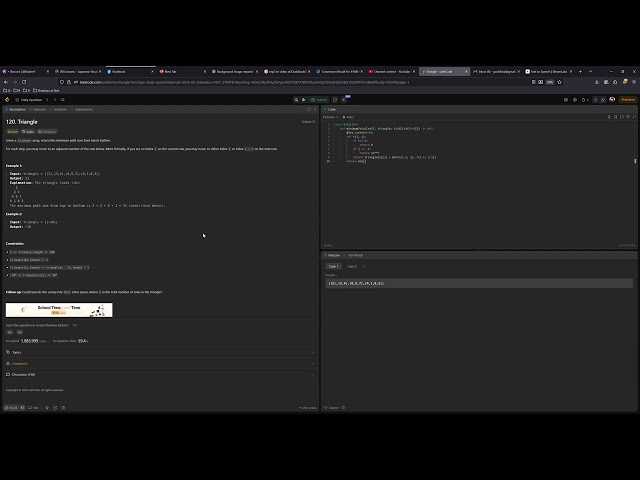 Leetcode 120  Triangle (Memoization)
