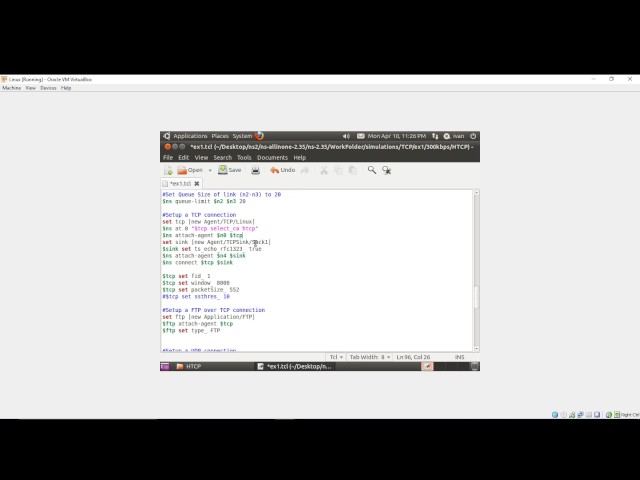 NS2 Tutorial: How to set htcp in your simulation scenario