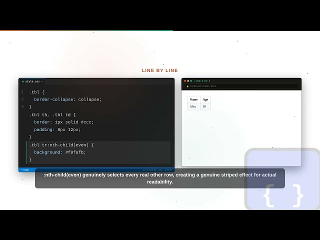 CSS Series: Styling Tables: Borders, Padding, and Striping