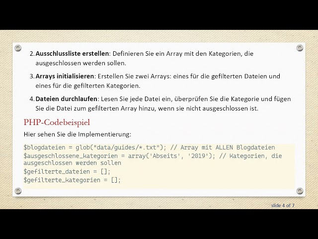 Wie man Blogdateien in PHP effizient nach Kategorie filtert