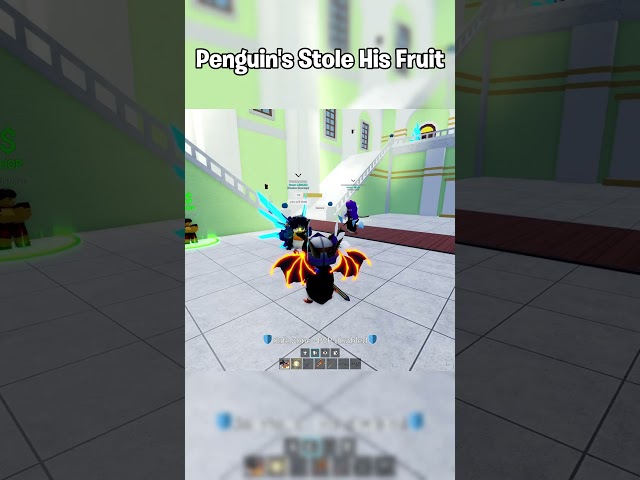 Penguin's Stole his fruit #roblox #meme #funny #bloxfruits