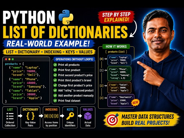 14. Python Data Structures | Lists of Dictionaries for Beginners