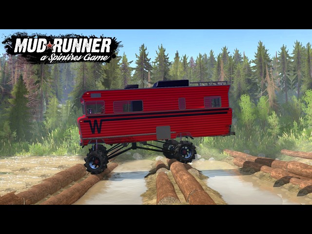 MONSTER WINNEBAGO Test on a Difficult Track Spintires MudRunner