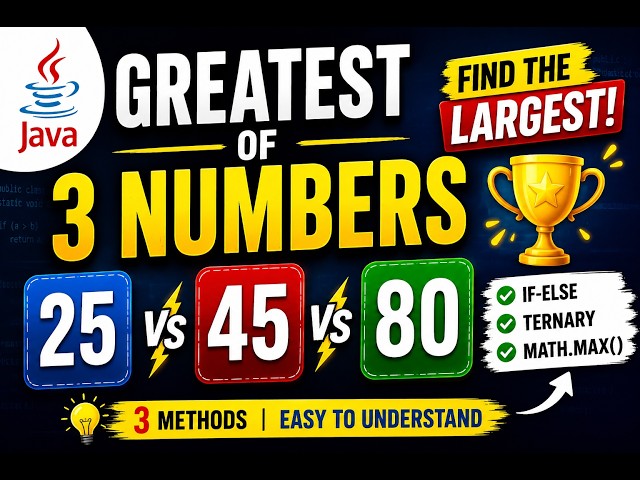 Java Program to Find Greatest of 3 Numbers 🔥