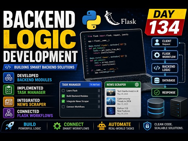 Backend Logic Development with Flask | Task Manager, News Scraper & Workflow Integration | Day 134