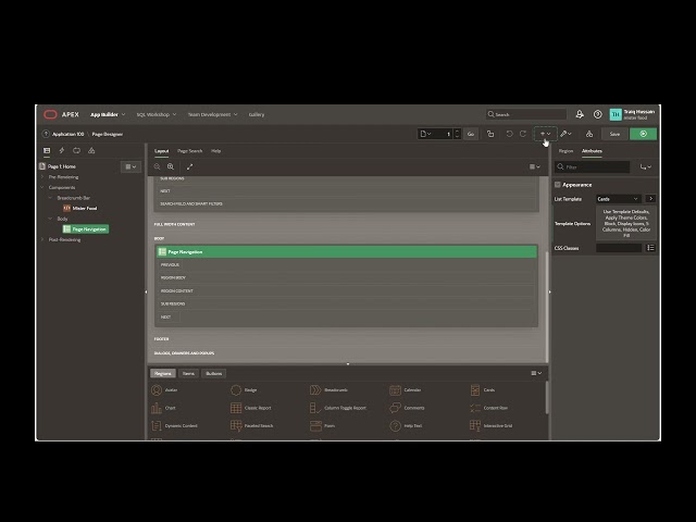 how to create a dashboard in oracle apex