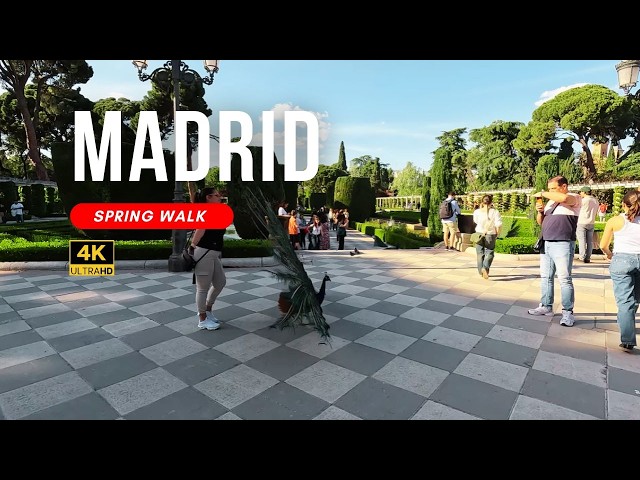 Sunny Spring Walk in Madrid Retiro Park 🌿 4K Walking Tour Madrid