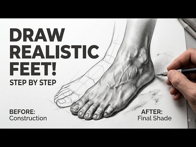 How to Draw a Realistic Human Foot ✏️ | Step-by-Step Graphite Shading Tutorial for Beginners