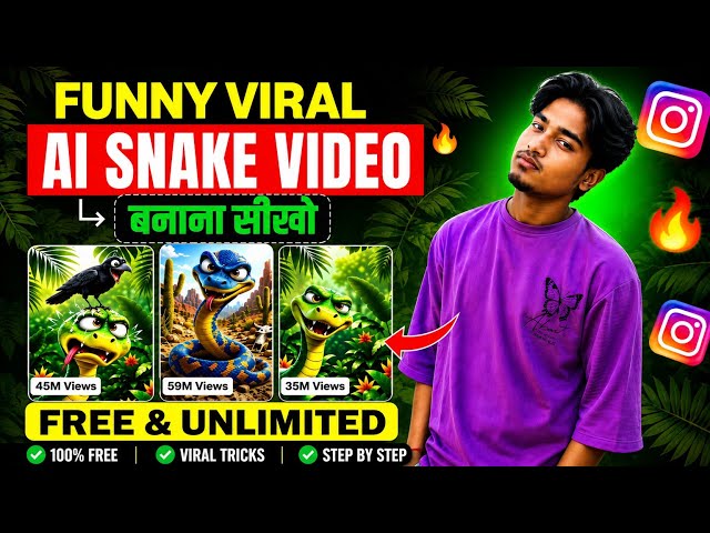 How to Make the AI Snake Video with 45M Views? 😱 | FREE AI Video Tutorial