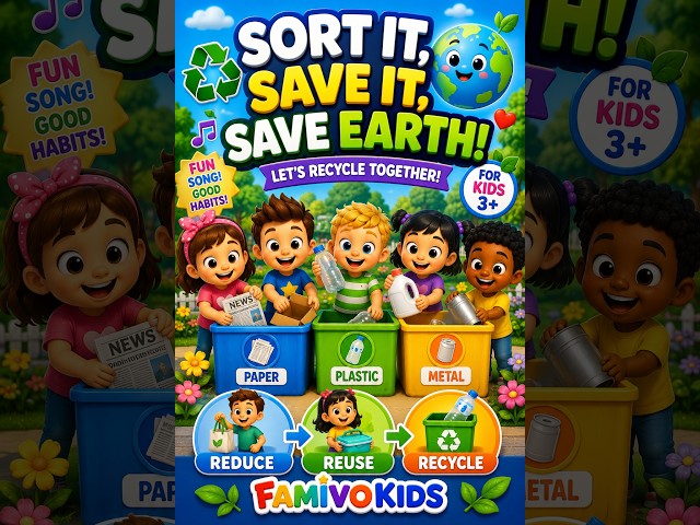 Recycling for Kids ♻️ | Learn to Sort, Reuse & Protect Earth | Educational Kids Song | FamivoKids