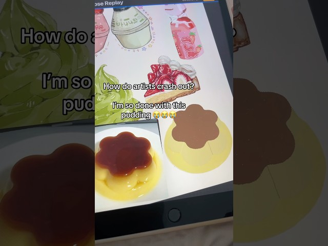 Art struggles😭😭 #beginnerartist #digitalart #food #pudding #procreateart #artshorts