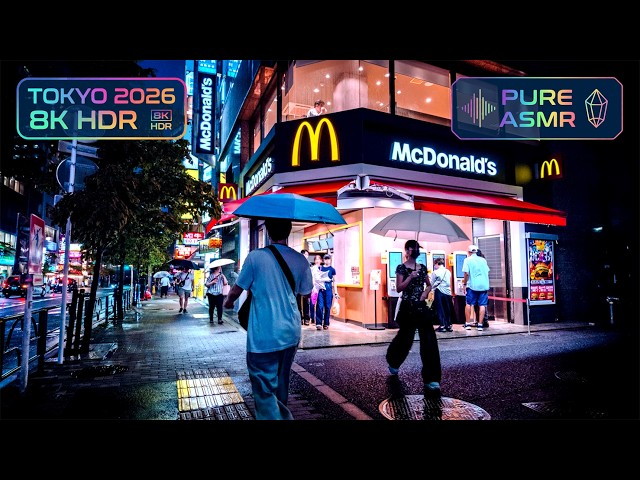 [8K HDR] Tokyo 2026 🇯🇵 | Rainy Shinjuku 新宿 Summer Cyberpunk Neon Night Walk (ASMR POV Remastered)