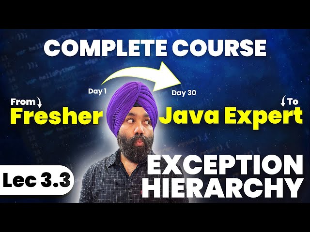 3.3 – Exception Hierarchy in Java