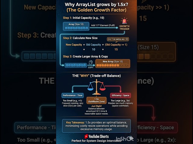 Why ArrayList Grows by 1.5x 🤯 | Java Internals Explained